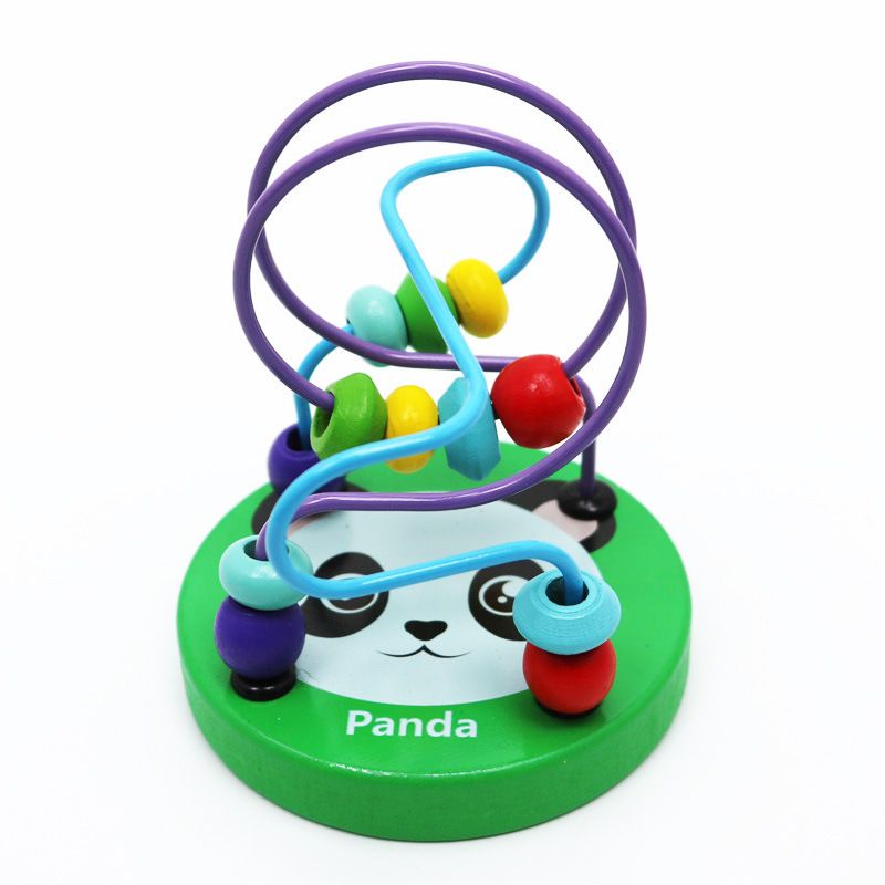 Baby Montessori Educational Math Toy Wooden mini Circles Bead Wire Maze Roller Coaster Abacus Puzzle toys For Kids Boy Girl Gift