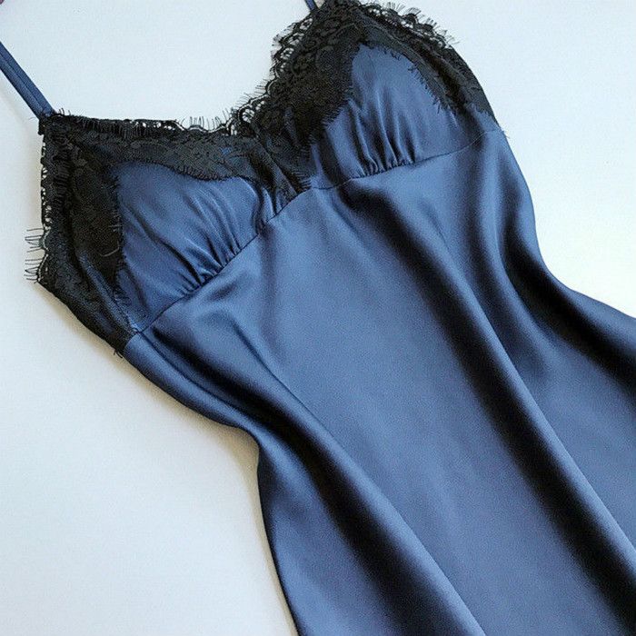 Europe home fun pajamas female temptation to sling sexy V-neck lace nightgown multi-color optional sexy lingerieFZ-237