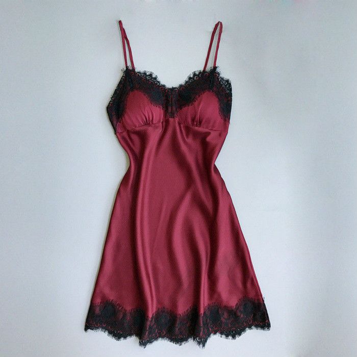 Europe home fun pajamas female temptation to sling sexy V-neck lace nightgown multi-color optional sexy lingerieFZ-237