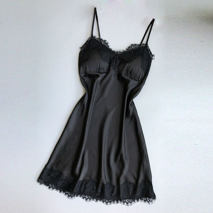 Europe home fun pajamas female temptation to sling sexy V-neck lace nightgown multi-color optional sexy lingerieFZ-237