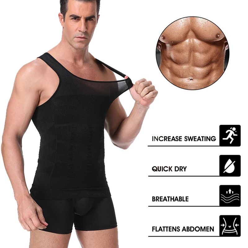 Men's Slimming Body Shapewear Corset Vest Shirt Compression Abdomen Tummy Belly Control Slim Waist Cincher Underwear FZ--85