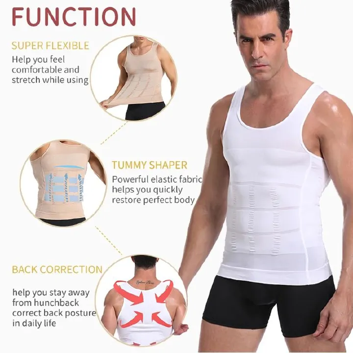 Men's Slimming Body Shapewear Corset Vest Shirt Compression Abdomen Tummy Belly Control Slim Waist Cincher Underwear FZ--85
