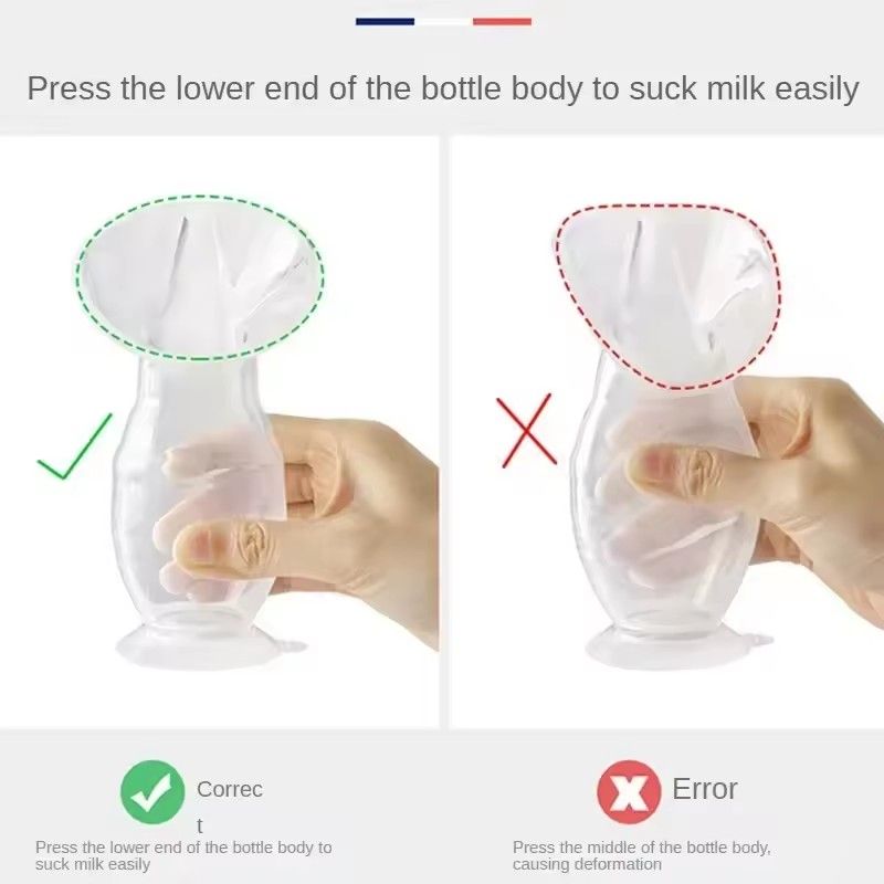 Manual Silicone Breast Pump, Food Grade Breast Milk Collector L---16