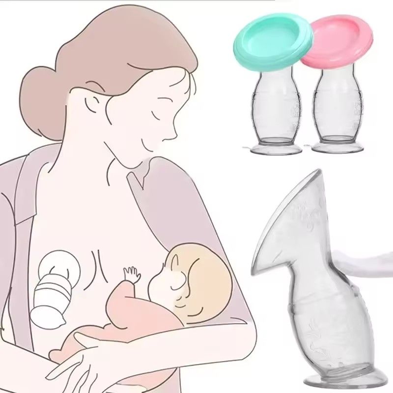 Manual Silicone Breast Pump, Food Grade Breast Milk Collector L---16