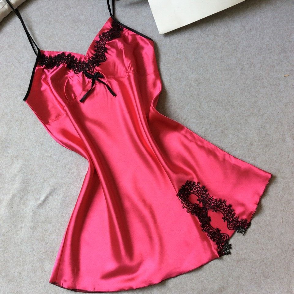 2021 Female Satin Nightgown Lady Sexy Spaghetti Strap Night Dress Women Nighties Sleeveless Sleepwear Bridesmaid Dress & FZ-361