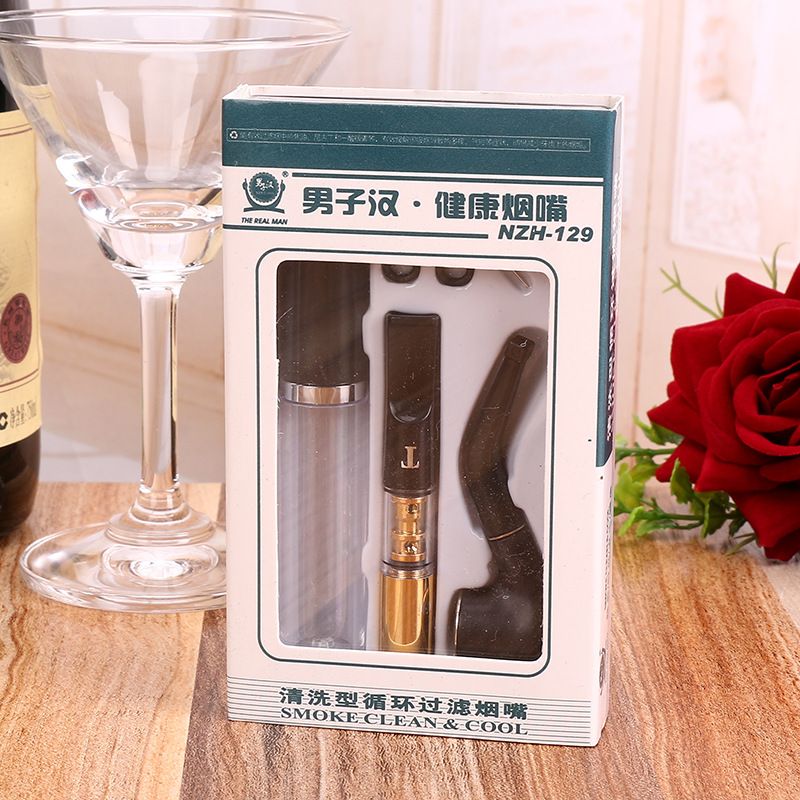 1 Set Mini Smoking Tobacco Pipe With Cigarette Filters Smoking Accessories  E-490