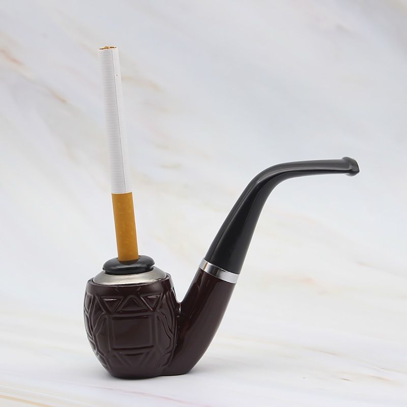Resin Smoking Tobacco Pipe Set Classic Wooden Tobacco Herb Grinder Pipe Smoking Chimney Filter Gift for Smoke Accessories E-825