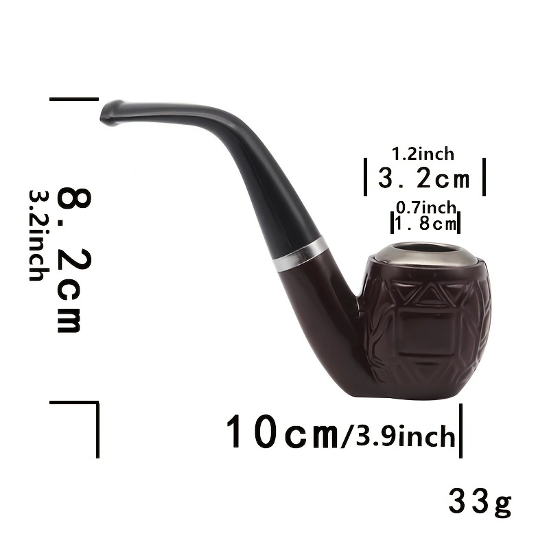 Resin Smoking Tobacco Pipe Set Classic Wooden Tobacco Herb Grinder Pipe Smoking Chimney Filter Gift for Smoke Accessories E-825