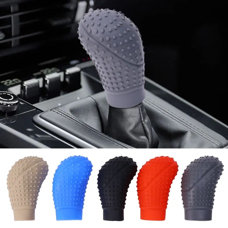 Universal Car Manual Gear Shift Cover Non-Slip Silicone Knob Sleeve Gear Shift Grip Protective Covers Car Interior Accessories C-381