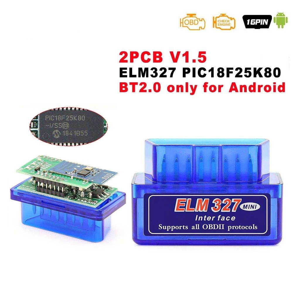 Eunavi MINI ELM327 Bluetooth V1.5 ELM 327 Interface OBD2/OBD II Auto Code Scanner E-1280