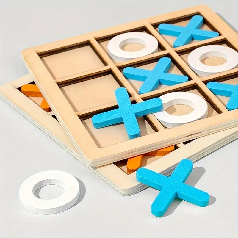 Children's Wooden Board XO Chess Board Toy Kids Brain Training Games Baby Early Education Leisure Board Games Building Block Toy