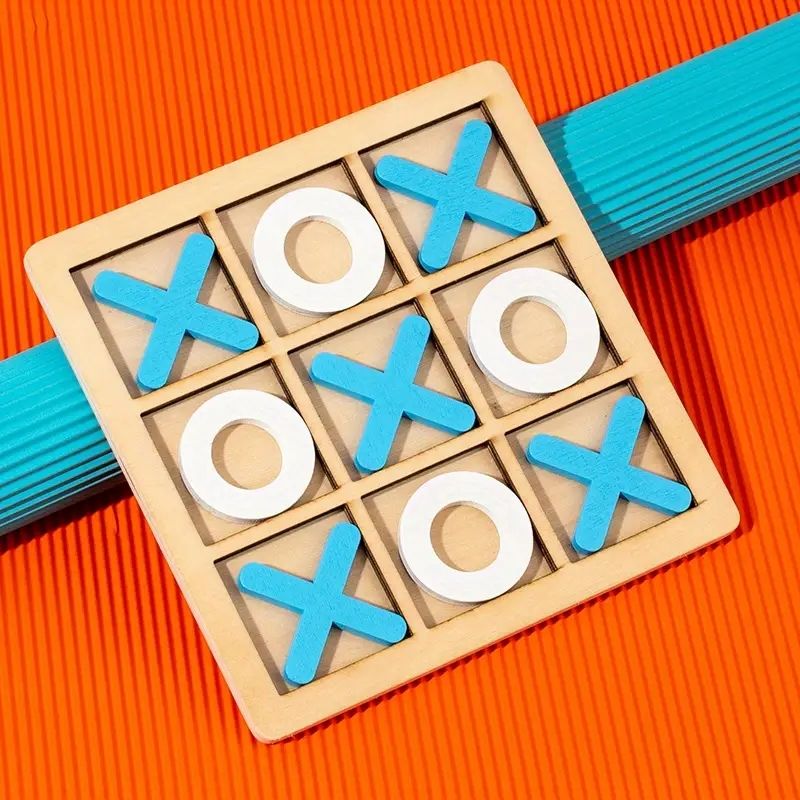 Children's Wooden Board XO Chess Board Toy Kids Brain Training Games Baby Early Education Leisure Board Games Building Block Toy