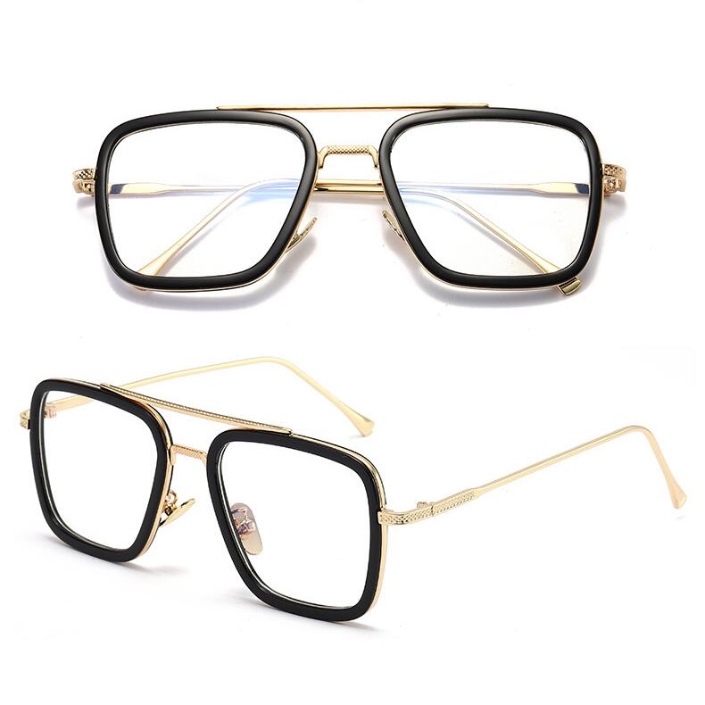 Retro Vintage Designer Steam Punk Pilot Sunglasses Iron Man 3 TONY Stark Sun Glasses Men Gothic Rossi Coating &  FZ-377