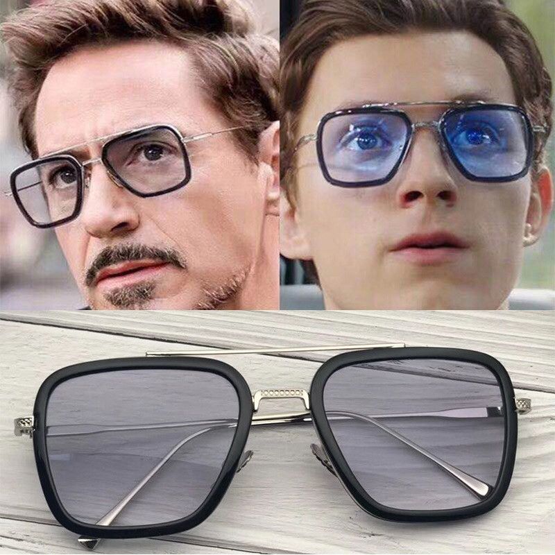 Retro Vintage Designer Steam Punk Pilot Sunglasses Iron Man 3 TONY Stark Sun Glasses Men Gothic Rossi Coating &  FZ-377
