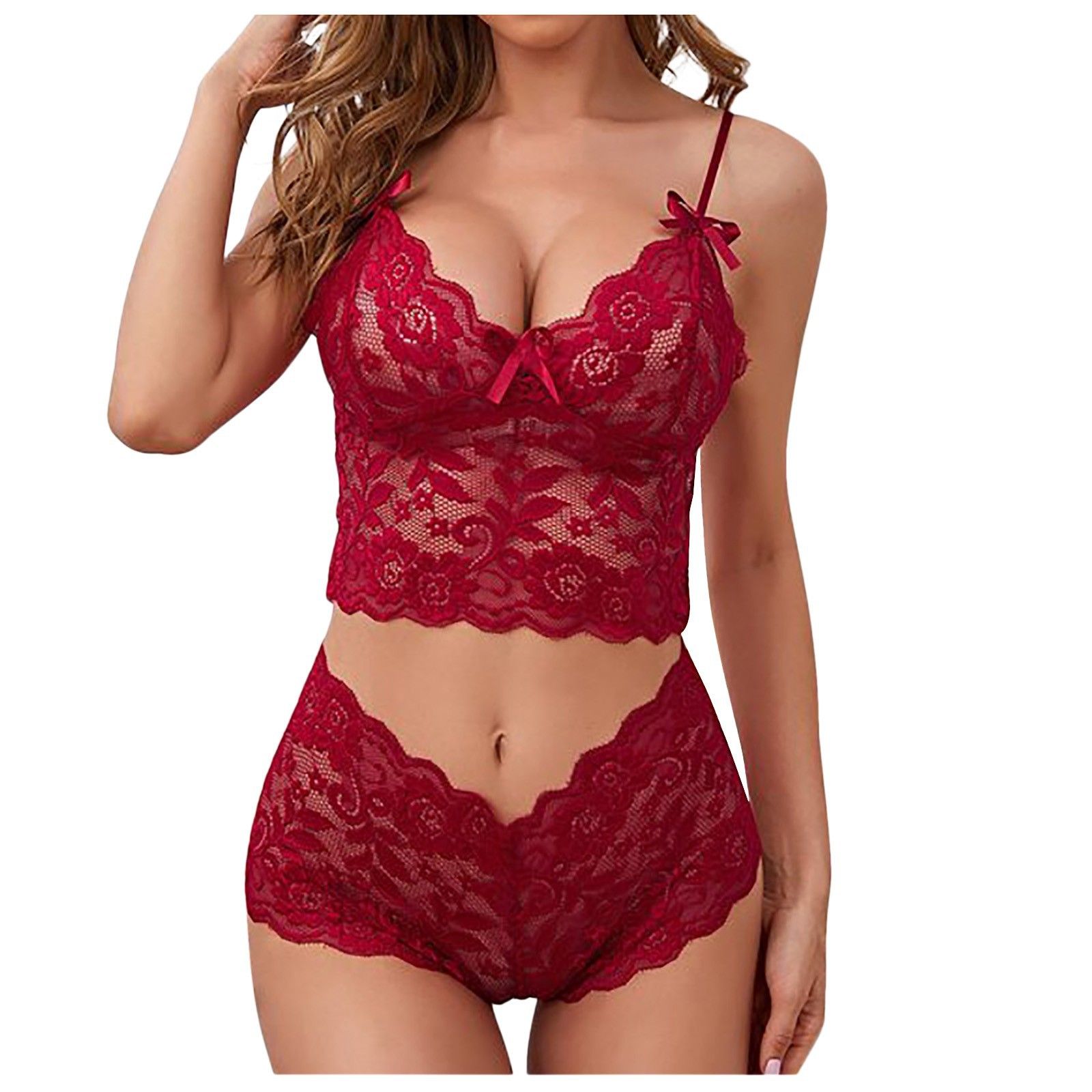 Sexy Lingerie Underwear Suits For Women Black Shorts Solid Lace White Vest Camisole Tube Top Panties Flower Printed FZ-433