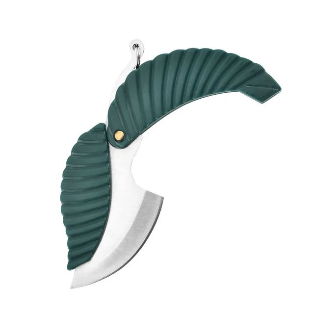 Creative Leaf Folding Pocket Knife Self Defense Kitchen Fruit Peeler Portable Mini Keychain Cut Paring Outdoor Camping Knife C-493