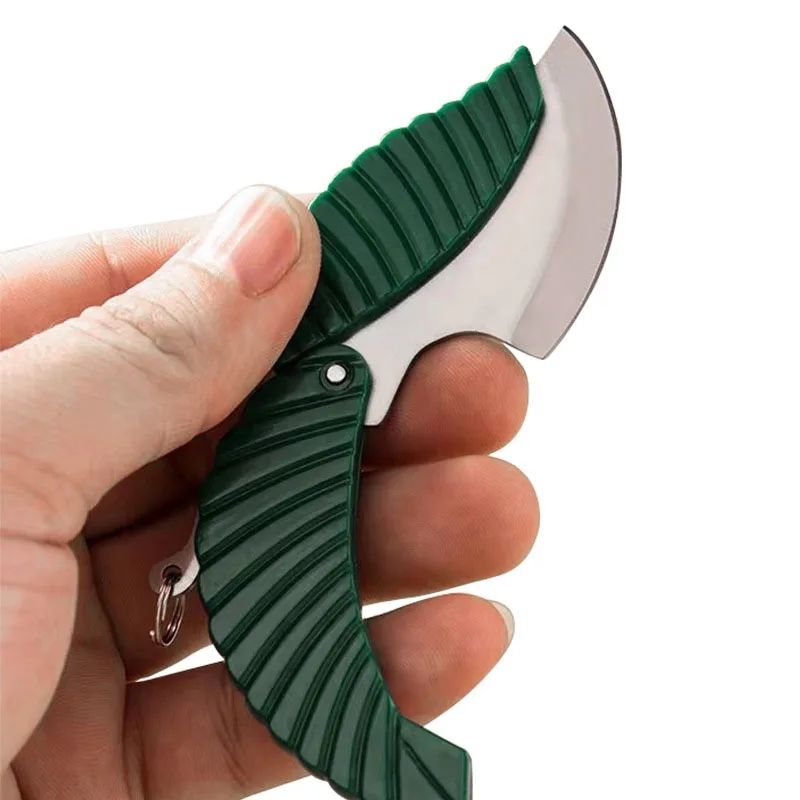 Creative Leaf Folding Pocket Knife Self Defense Kitchen Fruit Peeler Portable Mini Keychain Cut Paring Outdoor Camping Knife C-493