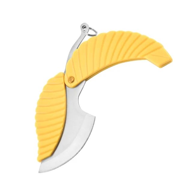 Creative Leaf Folding Pocket Knife Self Defense Kitchen Fruit Peeler Portable Mini Keychain Cut Paring Outdoor Camping Knife C-493