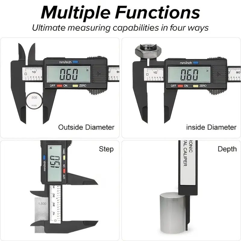 150mm Metal Caliper Digital Pachometer Professional Vernier Caliber Measuring Tools Woodworking Thickness Gauge Depth Electronic C-238