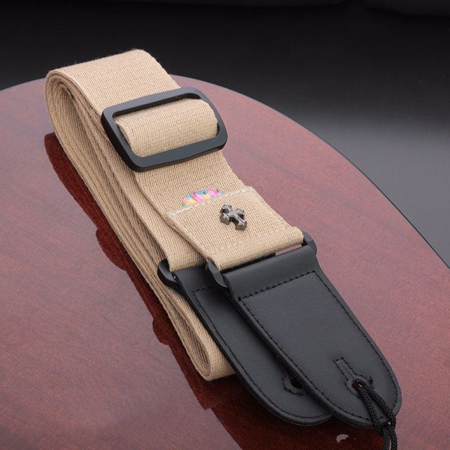 Electric Guitar Strap Acoustic Folk Guitarra Belt Straps Vintage Cross Personality Guitar Straps Pick Pocket Guitar Accessories C-316