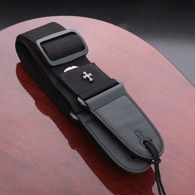 Electric Guitar Strap Acoustic Folk Guitarra Belt Straps Vintage Cross Personality Guitar Straps Pick Pocket Guitar Accessories C-316