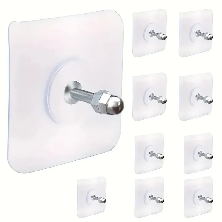 10pc Screw Nail No Punching Strong Viscose Hook Sticker Wall Photo Frame Hanger Nail-free Sticky Hook Wall Hanging Nail
C-336