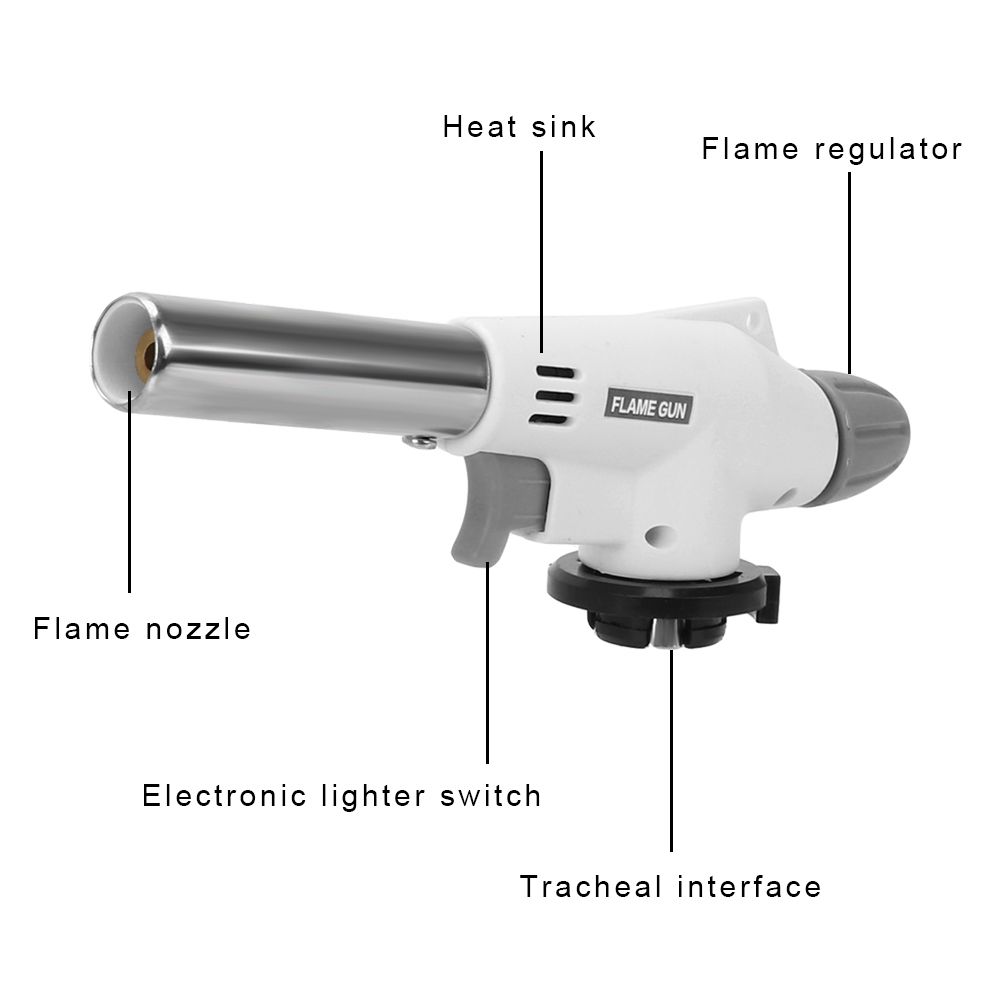 Portable Metal Flame Gun BBQ Heating Ignition Butane Camping Welding Gas Torch -487