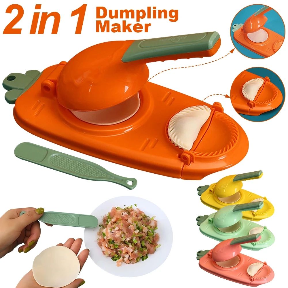 2 in1 Dumpling Maker Machine Manual Pressing Dumpling Skin Mold DIY Cooking Utensils Dumpling Dough Tool Pate Kitchen Gadget