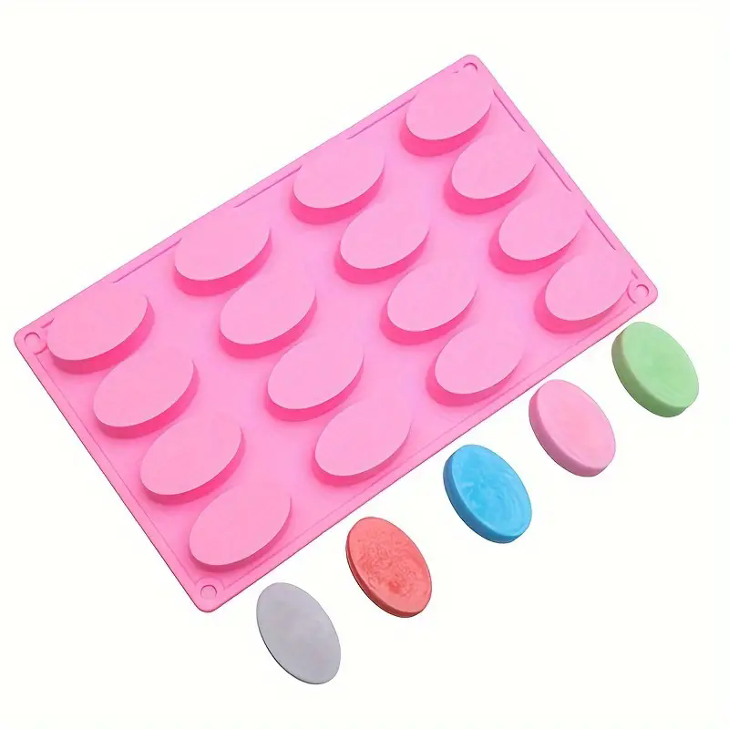 16 Cavity DIY Ellipse Soap Making Supplies 3D Silicone Cake Mould Ellipse Shape Silicone Handmade Baking Mold Soap Mold E-631