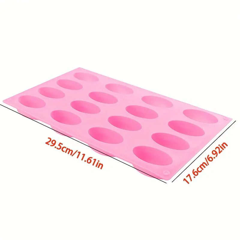 16 Cavity DIY Ellipse Soap Making Supplies 3D Silicone Cake Mould Ellipse Shape Silicone Handmade Baking Mold Soap Mold E-631