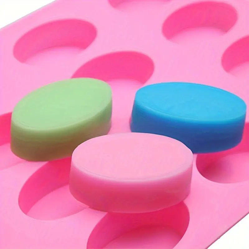 16 Cavity DIY Ellipse Soap Making Supplies 3D Silicone Cake Mould Ellipse Shape Silicone Handmade Baking Mold Soap Mold E-631