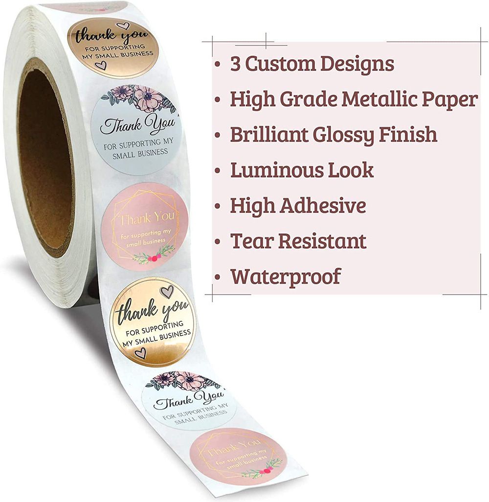 1 Roll, 500pcs 2.5cm Thank You Label Stickers Roll Cute Elephant Envelope Seals Stickers Adhesive 1inch Thank You Very Much C-370