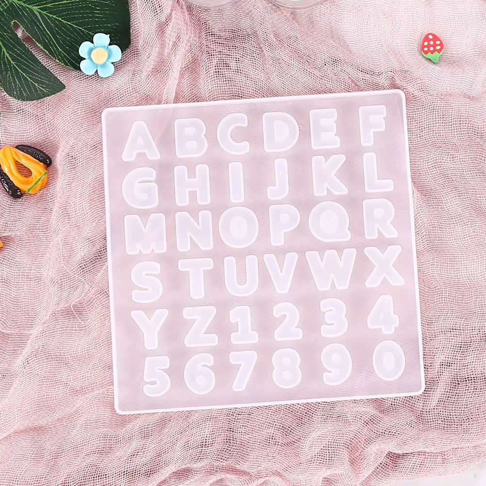 0-9 digital key ring earring pendant DIY handicraft casting tool resin mold English letter AZ epoxy resin silicone mold letter  C-346