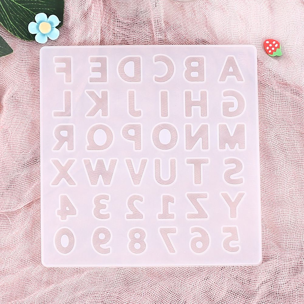 0-9 digital key ring earring pendant DIY handicraft casting tool resin mold English letter AZ epoxy resin silicone mold letter  C-346
