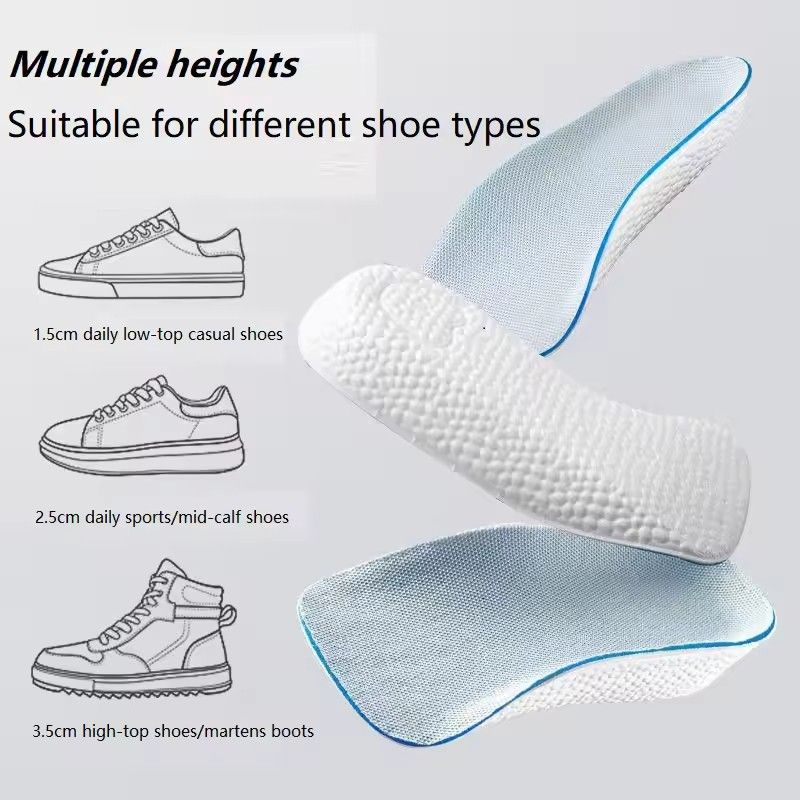 Height Increase Insoles For Men Women Shoes Flat Feet Arch Support Orthopedic Insoles Sneakers Heel Lift Memory Foam Shoe Pads C-204