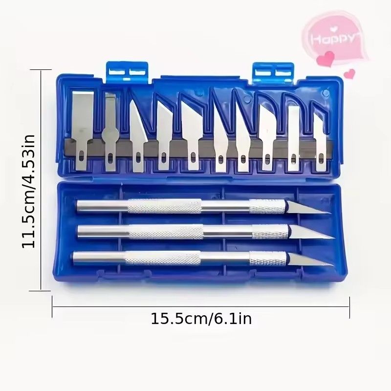 13pcs Carving Knife Craft Sculpture Paper Cutting Blade Precision Engraving Cutter Non-slip Hand Tool Diy Art Hobby Repair Set E-1255