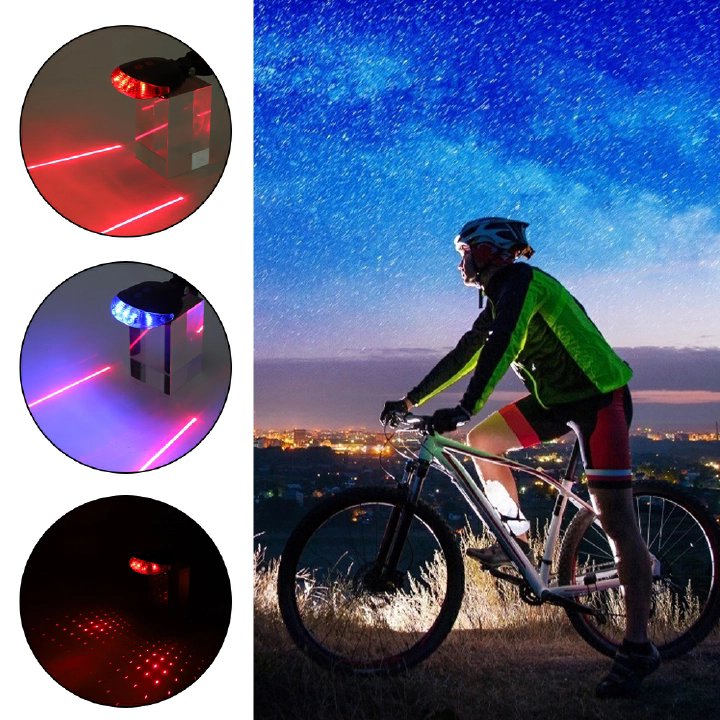 Waterproof Bicycle Cycling Lights Taillights LED Laser Safety Warning Bicycle Lights Bicycle Tail Bicycle Accessories Light E-1151