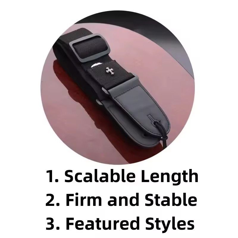 Electric Guitar Strap Acoustic Folk Guitarra Belt Straps Vintage Cross Personality Guitar Straps Pick Pocket Guitar Accessories C-316