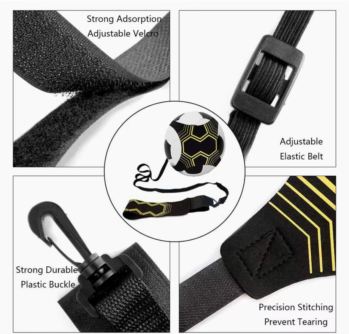 Adjustable Football Kick Trainer Soccer Ball Training Equipment Soccer Trainer Solo Practice Elastic Belt Sports Assistance FZ-389