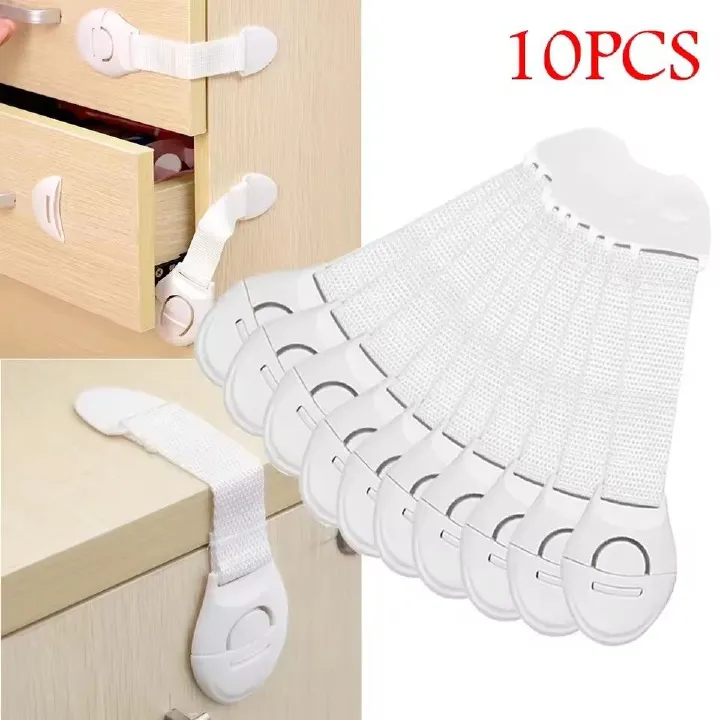 10pcs Child Safety Cabinet Lock Baby Proof Security Protector Drawer Door Cabinet Lock Plastic Protection Kids Safety Door Lock E-1141