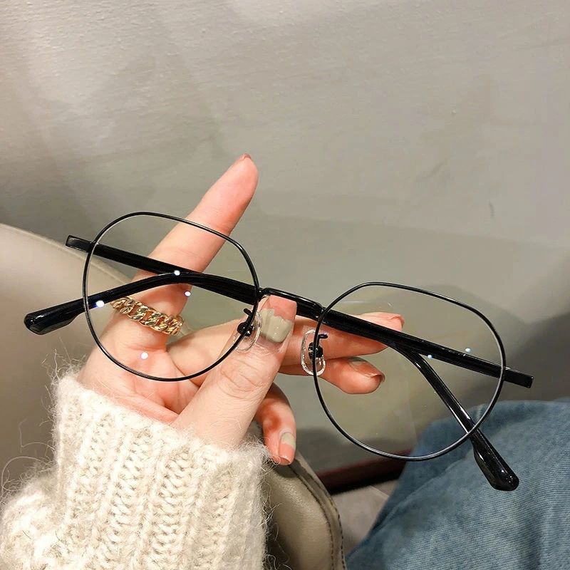 Blue light resistant metal polygon myopia glasses for women and men computer myopia optical glasses for neutral glasses FZ-438
