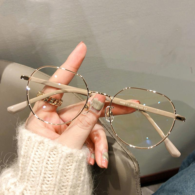 Blue light resistant metal polygon myopia glasses for women and men computer myopia optical glasses for neutral glasses FZ-438