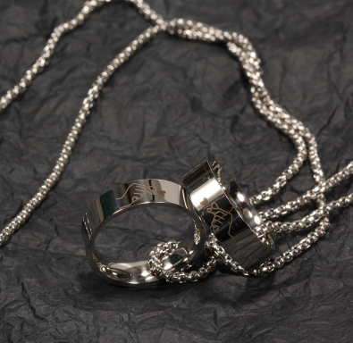 Love You Bixin Couple Pendant Versatile Sweater Pearl Chain Necklace A-1497