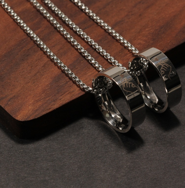 Love You Bixin Couple Pendant Versatile Sweater Pearl Chain Necklace A-1497