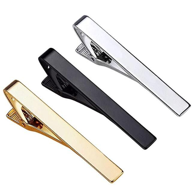 Men's Tie Clip Classic Tie Clip Silver Gold Black Tie Clip Suitable For Wedding Anniversary Business And Daily Life  A-841