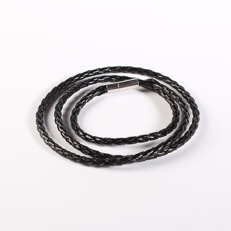 Korean Version Of Men's Multi-layer Braided Twist Bracelet Simple Leather Rope Bracelet Hand Rope Bracelet  A-1504