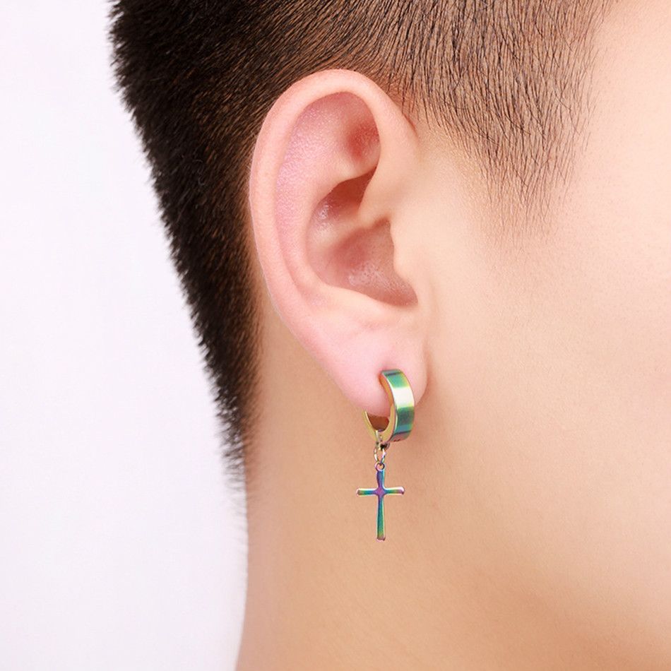 1pairs New Fashion Fashion Women Drop Earrings Cross Upper Ear Cartilage Earring For Women Men Dangle Earring  A-774
