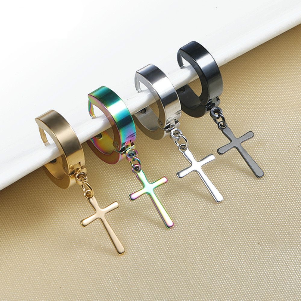 1pairs New Fashion Fashion Women Drop Earrings Cross Upper Ear Cartilage Earring For Women Men Dangle Earring  A-774