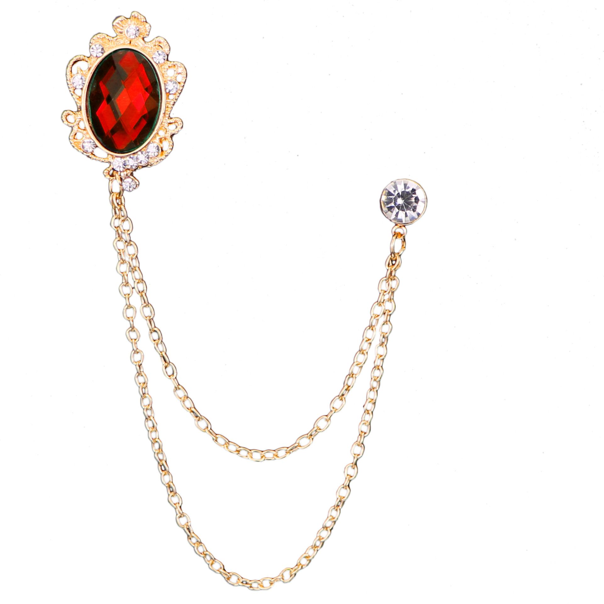 Brooches Rhinestones Crystal Lapel Pins Shirt Suit Collar Pin Fashion Jewelry for Men Women Accessories A-1542