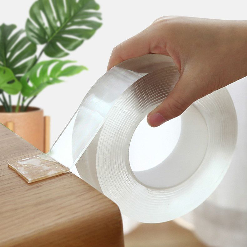 Transparent Magic Nano Tape Washable Reusable Double Sided Tape Adhesive Nano-No Trace Paste Silicone Rubber Glue &